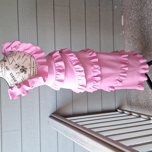 Show Me Your Mumu Greta Ruffle Tiered Midi Dress in Pink Lilac XS Barbiecore - Picture 6 of 13